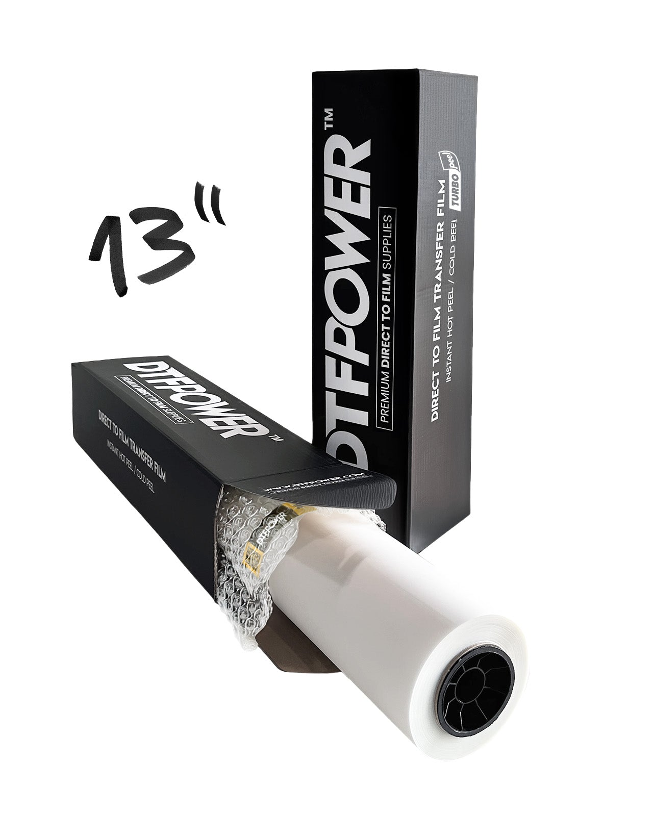 13" x 328' Instant HOT Peel / COLD Peel DTF Film