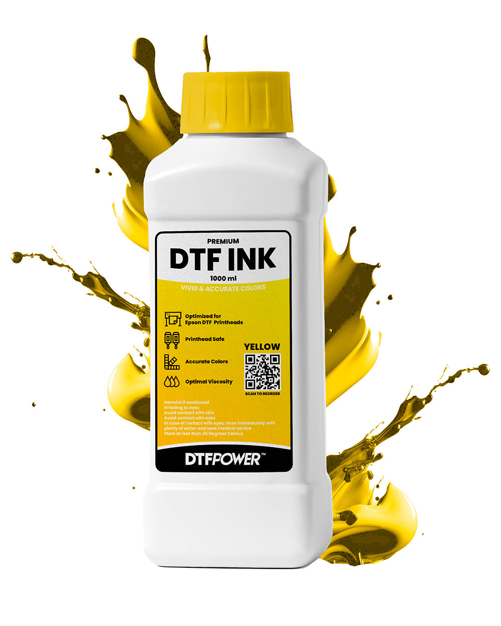 Dtf Ink Label Premium DTF Ink - 1 Liter Yellow for Direct To Film Printers – DTF POWER
