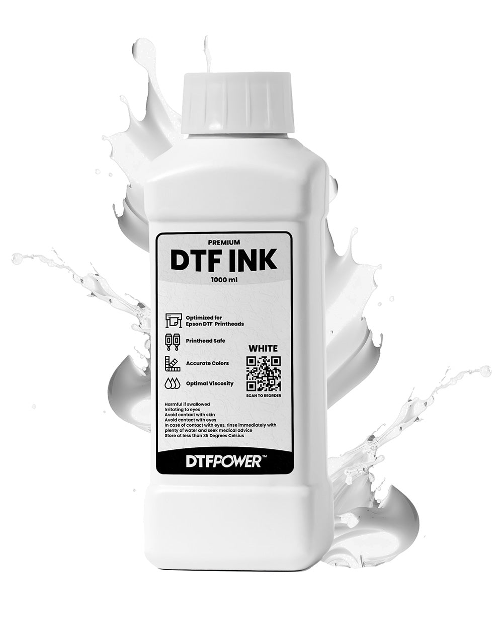 Dtf Ink Label Premium DTF Ink - 1 Liter White for Direct To Film Printers – DTF POWER